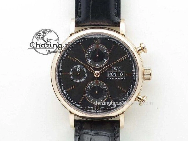 MIROTIME 0215 Portofino Chrono SS Black Dial on SS Mesh Bracelet A StreetReady 7399